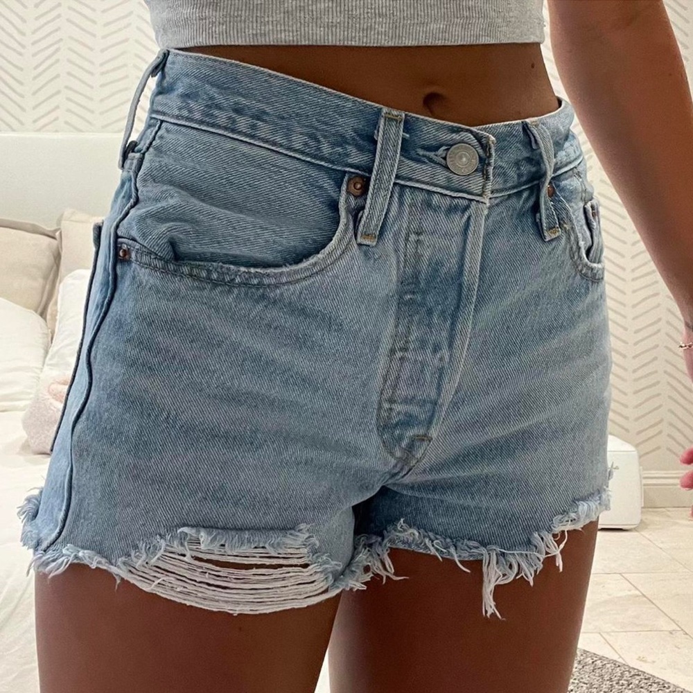 Levi light wash 501 shorts.